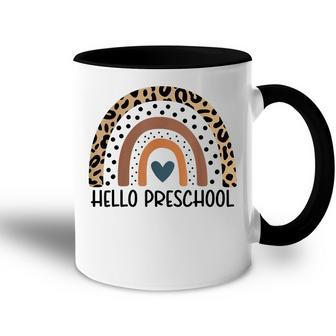 Hello Preschool Rainbow Teacher Team Preschool Squad Girls Accent Mug - Thegiftio UK
