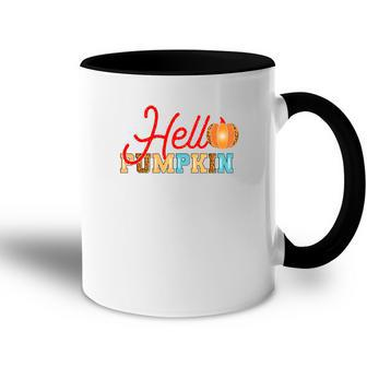 Hello Pumpkin Fall Season Gift Idea Accent Mug - Seseable