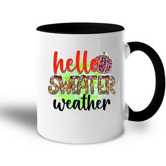 Hello Sweater Weather Pumpkin Fall Accent Mug - Seseable