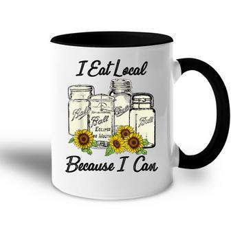 I Eat Local Because I Can Sunflower Accent Mug - Thegiftio UK