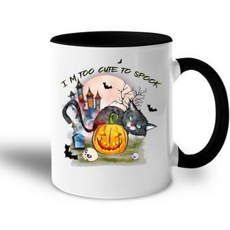 Im Too Cute To Spook The Witch Cat And Castle Halloween Accent Mug - Thegiftio UK