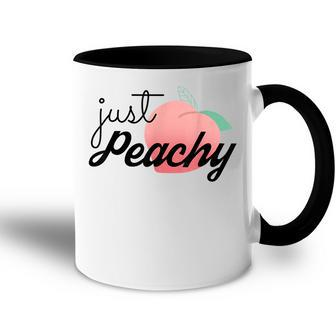 Just Peachy Womens Summer Vacation Girls Trip Besties Gifts Accent Mug - Thegiftio UK
