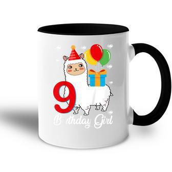 Kids 9 Year Old Gift 9Th Birthday Girl Ns Funny Llama Alpaca Accent Mug - Thegiftio UK