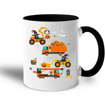Kids Construction Vehicle Halloween Crane Truck Pumpkin Boys Kids Accent Mug - Thegiftio UK