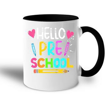 Kids Hello Preschool Retro Cute Teacher Toddler Girls Accent Mug - Thegiftio UK