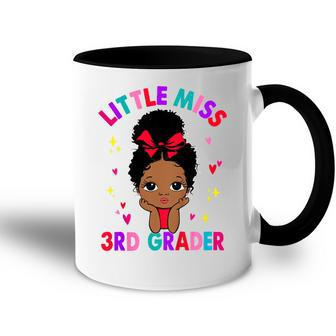 Kids Little Miss 3Rd Grader Black Girl Back To School 3Rd Grade Accent Mug - Seseable