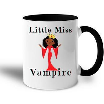 Kids Little Miss Vampire Black Girl Magic Funny Brown Skin Girls Accent Mug - Seseable