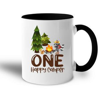 Kids One Happy A Camper Birthday Camping Lover 1St Birthday Accent Mug - Seseable