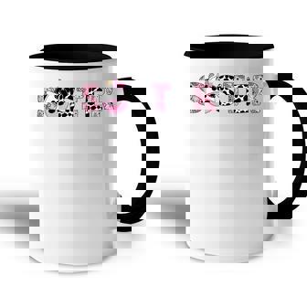 Kids Sister Of The Birthday For Girl Cow Farm Birthday Cow Girls Accent Mug - Thegiftio