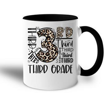 Kids Teacher Back To School Third Grade Leopard Typography Accent Mug - Thegiftio UK