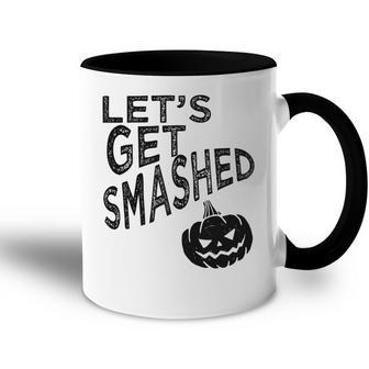 Lets Get Smashed Pumpkin Halloween Trick Or Treat Accent Mug - Seseable