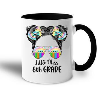 Little Miss 6Th Grade Tie Dye Kid Life Messy Bun Accent Mug - Seseable