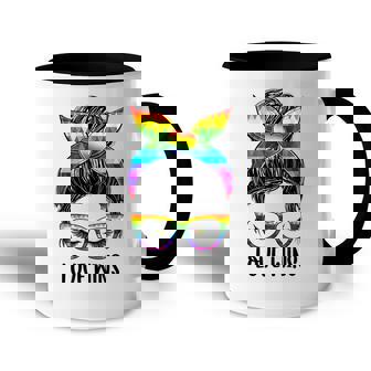 Love Wins Messy Bun Rainbow Lgbt Gay Pride Lgbt Awareness Accent Mug - Thegiftio