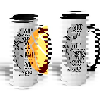 Mens Proud Dad Of A Senior 2023 Basketball Class Of 2023 Accent Mug - Thegiftio UK