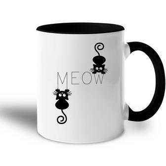 Meow Cat Funny Kitty Cat Mom And Cat Dad Meow Accent Mug - Thegiftio UK