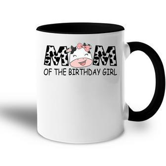 Mom Of The Birthday For Girl Cow Farm First Birthday Cow Accent Mug - Seseable