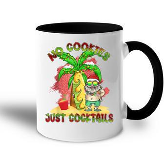 No Cookies Just Cocktails Funny Santa Christmas In July Accent Mug - Seseable
