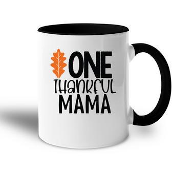 One Thankful Mama Fall Gift For Mom Accent Mug - Seseable