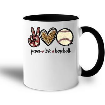 Peace Love Baseball Mom Leopard Print Cheetah Pattern Cute Accent Mug - Thegiftio UK