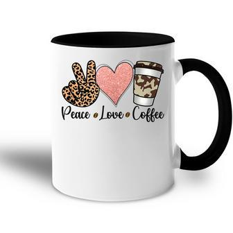 Peace Love Coffee Funny Half Coffee Half Teacher Gift Women Accent Mug - Thegiftio UK