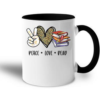 Peace Love Read Books Book Lover N Girls Reading Teacher Accent Mug - Thegiftio UK
