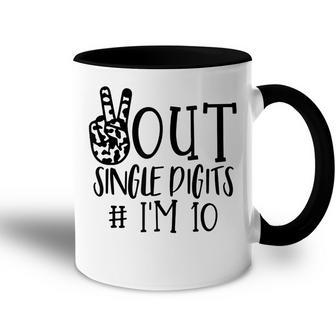 Peace Out Single Digits Im 10 Tie Dye Birthday Kids P V2 Accent Mug - Seseable