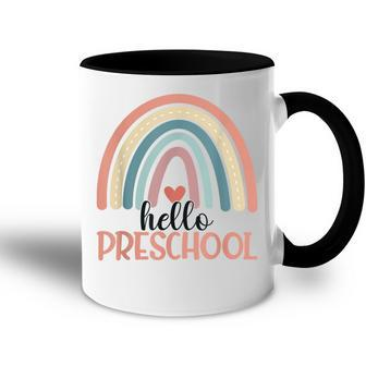 Preschool Boho Rainbow Hello Preschool Rainbow Teachers Accent Mug - Thegiftio UK