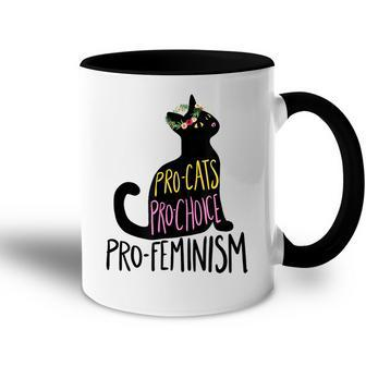 Pro Cats Pro Choice Pro Feminism Black Cat Lover Feminist Accent Mug | Seseable CA
