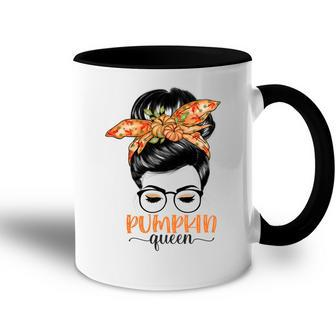 Pumpkin Queen Pumpkin Messy Bun Fall Autumn Thanksgiving   Accent Mug