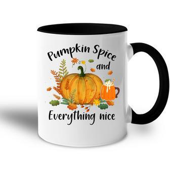Pumpkin Spice And Everything Nice Funny Thanksgiving Apparel Accent Mug - Thegiftio UK