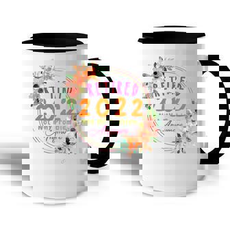 Retired 2022 Funny Retirement Cute Pink Flowers For Women Accent Mug - Thegiftio UK