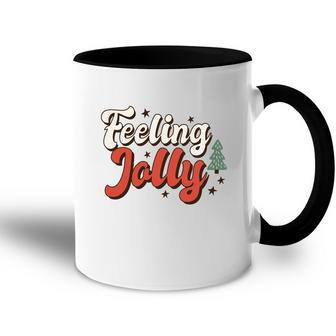 Retro Christmas Feeling Jolly Accent Mug - Seseable