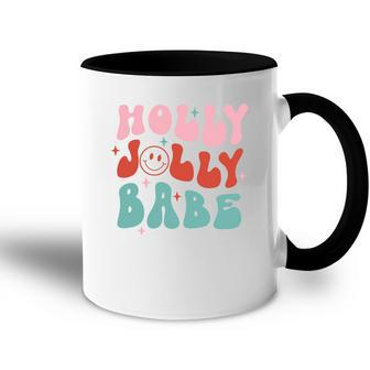 Retro Christmas Holly Jolly Babe V2 Accent Mug