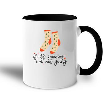 Retro Christmas If Its Snowing Accent Mug - Seseable