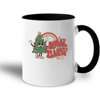 Retro Christmas Merry Christmas And Happy Always Vintage Christmas Tree Accent Mug - Seseable