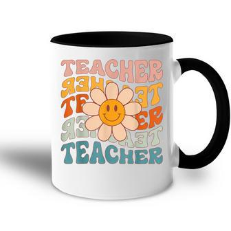 Retro Teacher Daisy Colorful - Elementary School Teacher Accent Mug - Thegiftio UK