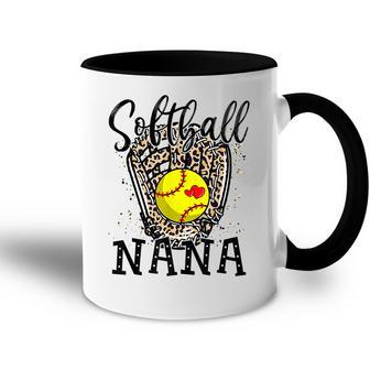 Softball Nana Leopard Game Day Softball Lover Mothers Day Accent Mug - Thegiftio UK