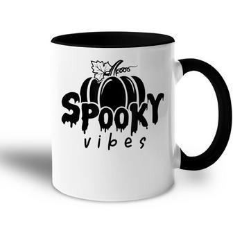 Spooky Vibes Halloween Graphic Meme Pumpkin Fall Graphic Accent Mug - Seseable