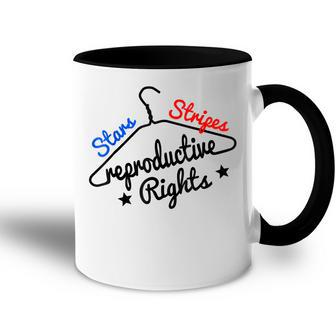 Stars Stripes Reproductive Rights Coat Hanger Pro Choice Accent Mug - Seseable