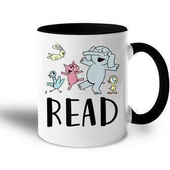 Teacher Library Funny Read Book Club Piggie Elephant Pigeons  Accent Mug