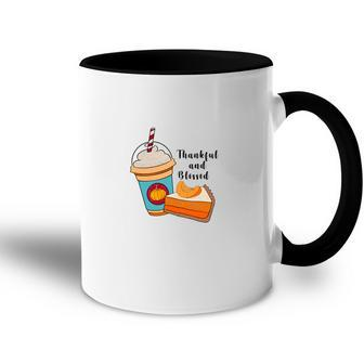 Thankful And Blessed Latte Pumpkin Pie Fall Accent Mug - Seseable