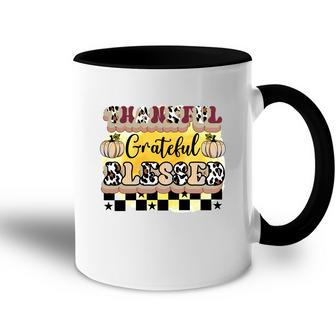 Thankful Grateful Blessed Autumn Fall Season Gifts Accent Mug - Seseable