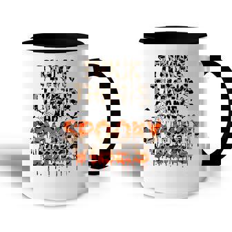 Thick Thighs And Spooky Vibes Leopard Halloween Nightmare Accent Mug - Seseable