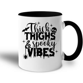 Thick Thighs And Spooky Vibes Skull Halloween Accent Mug - Seseable
