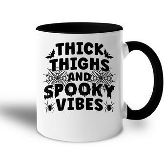 Thick Thighs And Spooky Vibes Trick Or Treat Halloween Accent Mug - Seseable