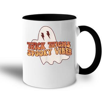 Thick Thighs Spooky Vibes Funny Happy Halloween Spooky Accent Mug - Seseable