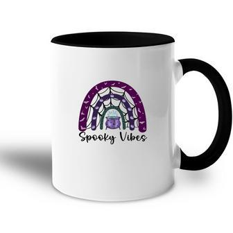 Thick Thights And Spooky Vibes Halloween Rainbow Accent Mug - Seseable