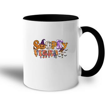 Thick Thights And Spooky Vibes Halloween Tie Dye Accent Mug - Seseable