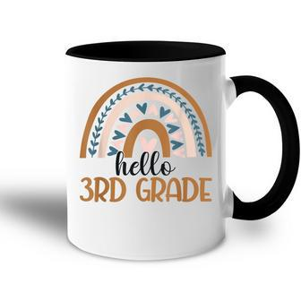 Third Grade Rainbow Teacher Hello 3Rd Grade Back To School Accent Mug - Thegiftio UK
