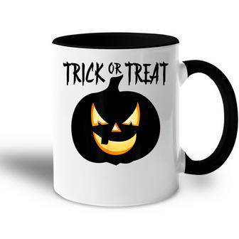 Trick Or Treat Scary Lit Pumpkin Halloween Accent Mug - Seseable